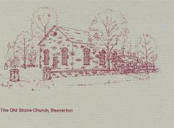 Old Stone Church Beaverton - Ink drawing