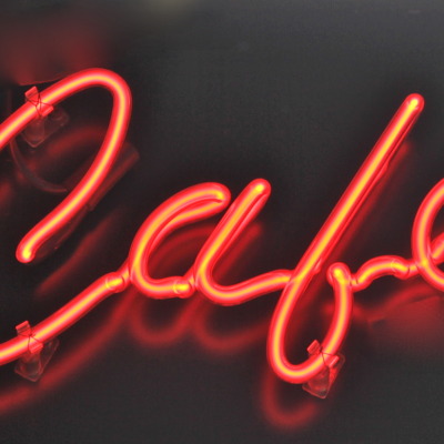 Neon cafe sign